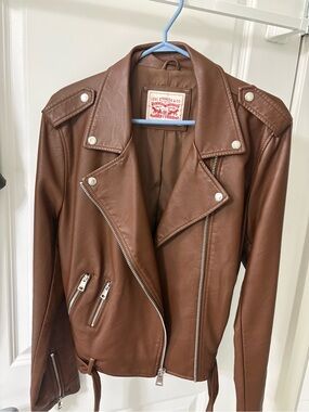 Levi's Chestnut Brown Leather Moto Jacket